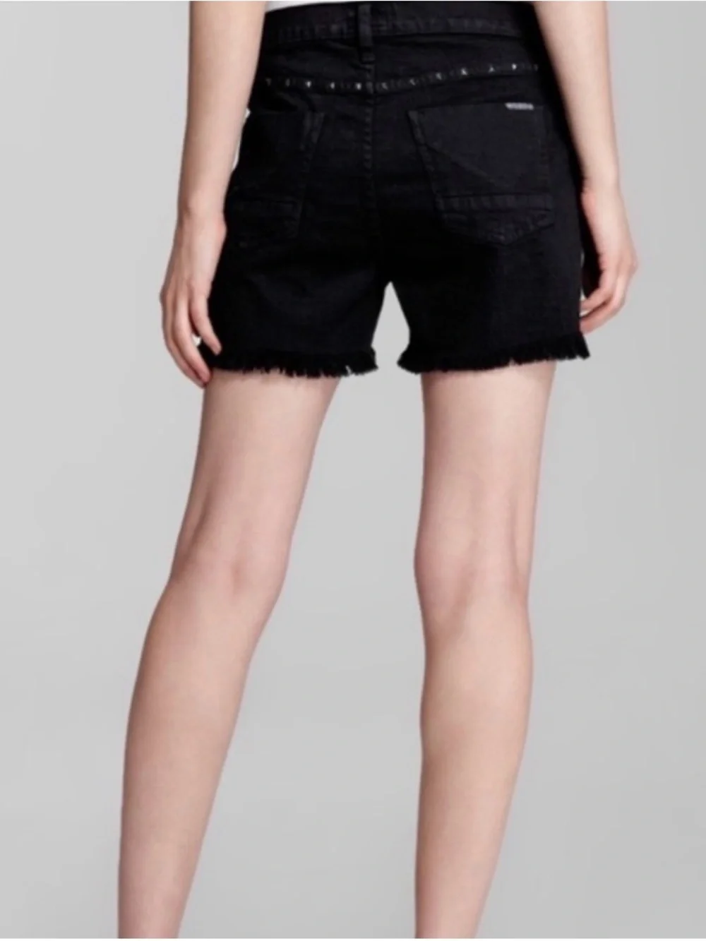 Hudson Jeans Libertine Boyfriend Shorts Black Stud Sz 29